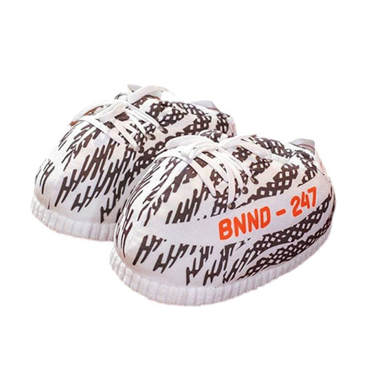 Yeezy Zebra-Inspired Sneaker Slippers - Unisex, One Size Fits All - The Truth Graphics