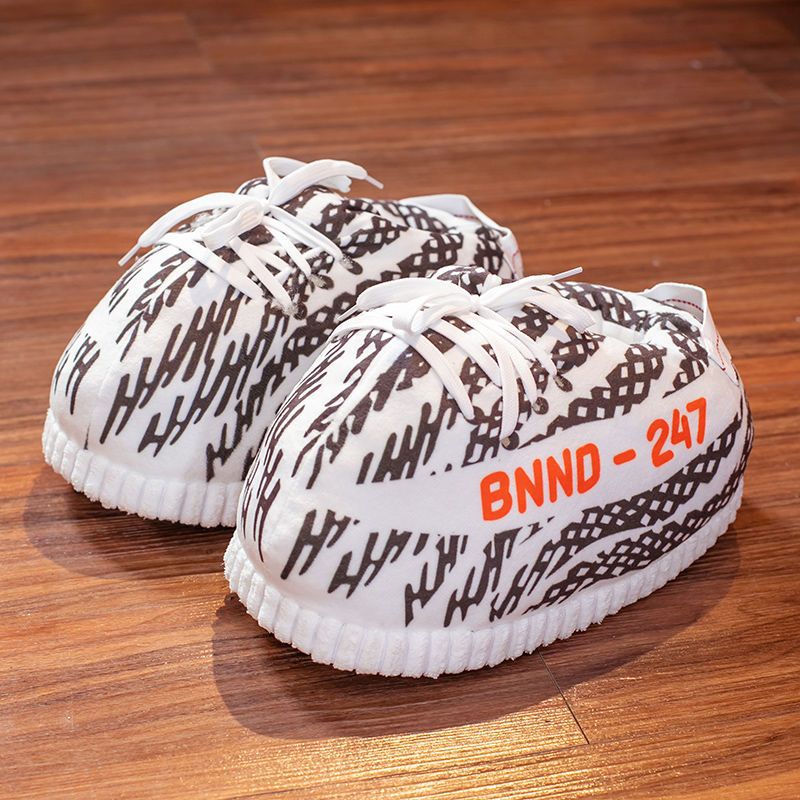 Yeezy Zebra-Inspired Sneaker Slippers - Unisex, One Size Fits All - The Truth Graphics
