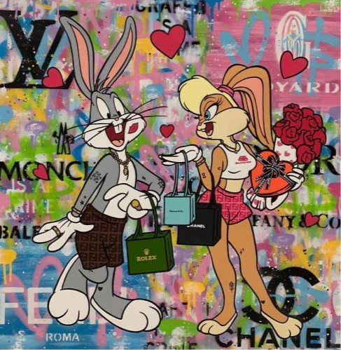 Bugs bunny,love,- 1mm Thick, 12x16 Inch, Glossy Shine