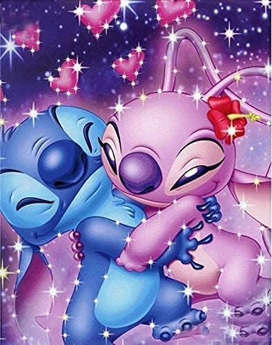 Stich and angel , Metal Poster - 1mm Thick, 12x16 Inch, Glossy Shine