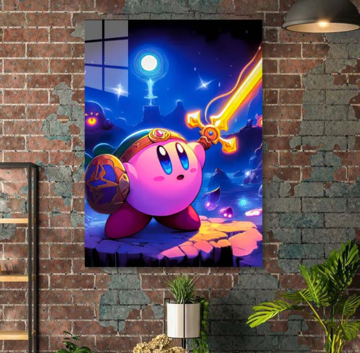 Kirby , Anime Metal Poster - 1mm Thick, 12x16 Inch, Glossy Shine