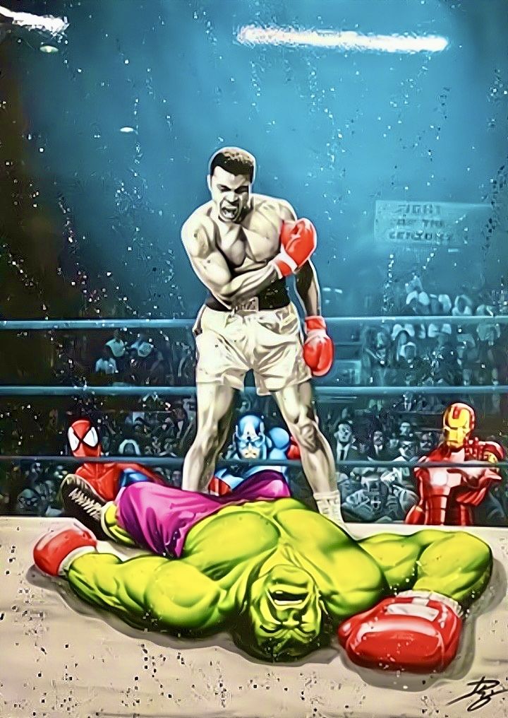 Mohamed Ali,hulk,boxing,fighter,- 1mm Thick, 12x16 Inch, Glossy Shine