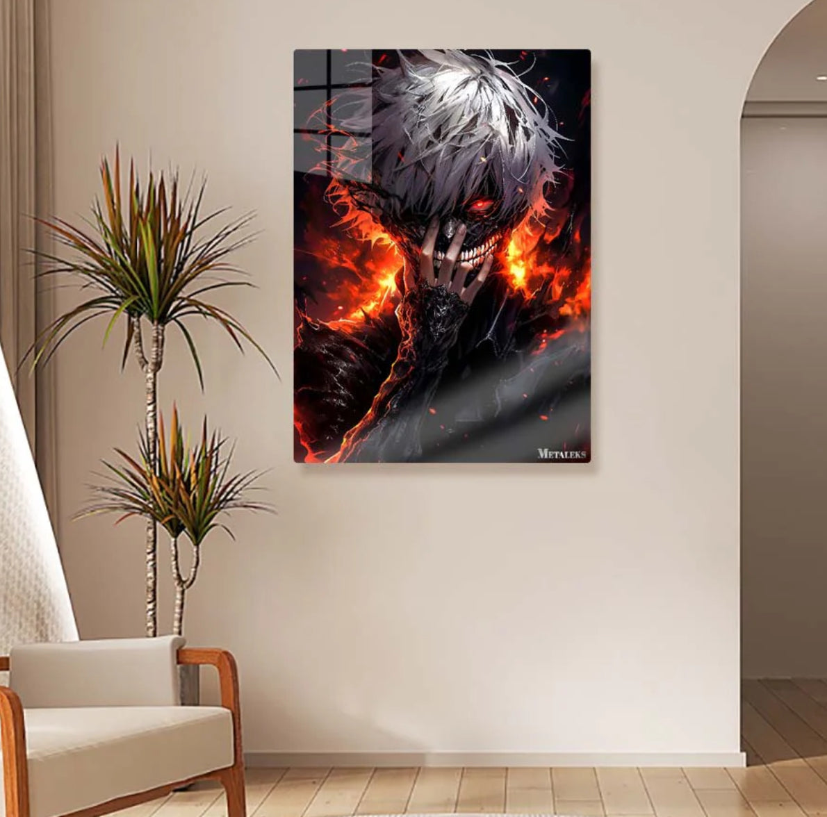 Ken kaneki,Tokyo ghoul ,Metal Poster - 1mm Thick, 12x16 Inch, Glossy Shine