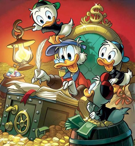 Donald Duck,Scrooge’s mc Duck, Metal Poster - 1mm Thick, 12x16 Inch, Glossy Shine