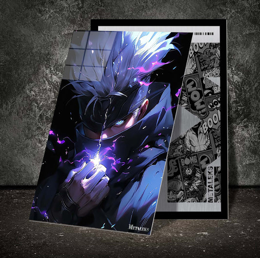 Anime metal poster Gojo,jujutsu kaisen - 1mm Thick, 12x16 Inch, Glossy Shine