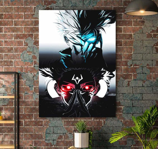 Saukuna,Gojo,jujutsu kaisen , Anime Metal Poster - 1mm Thick, 12x16 Inch, Glossy Shine