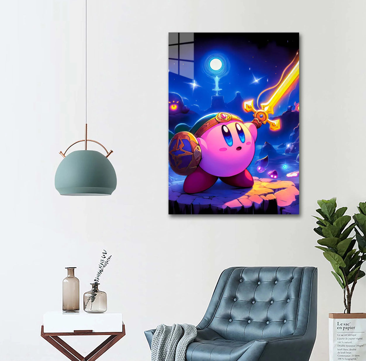 Kirby , Anime Metal Poster - 1mm Thick, 12x16 Inch, Glossy Shine