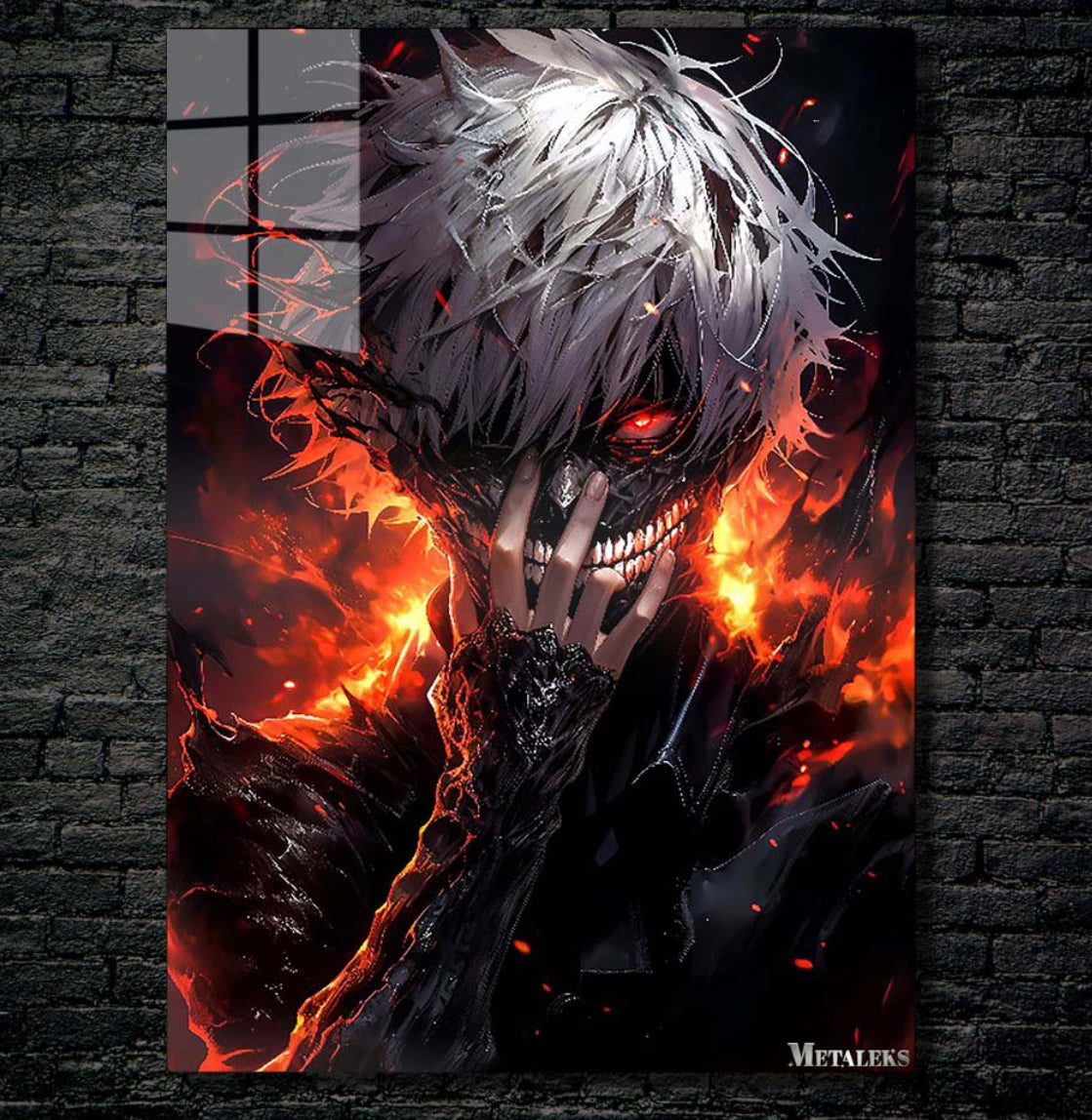 Ken kaneki,Tokyo ghoul ,Metal Poster - 1mm Thick, 12x16 Inch, Glossy Shine