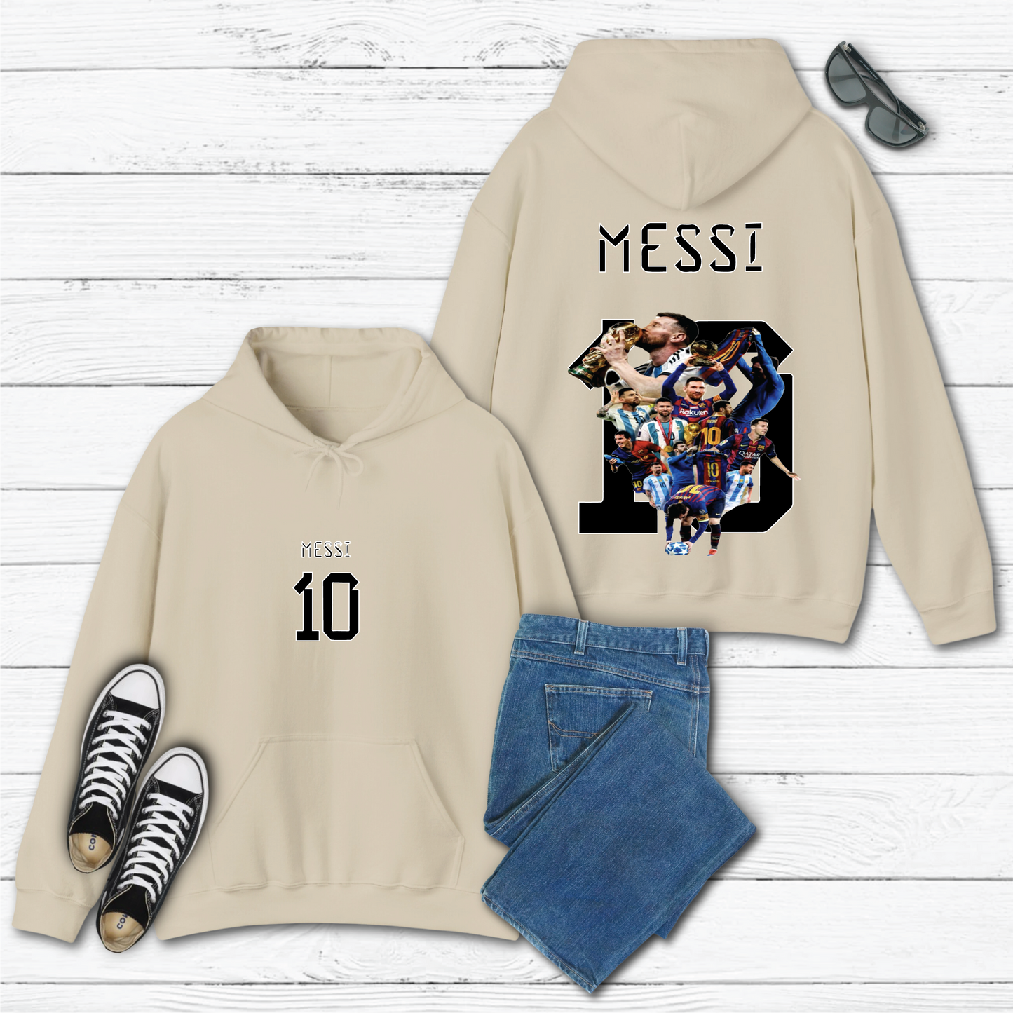 Messi Jersey-Style Graphic Hoodie