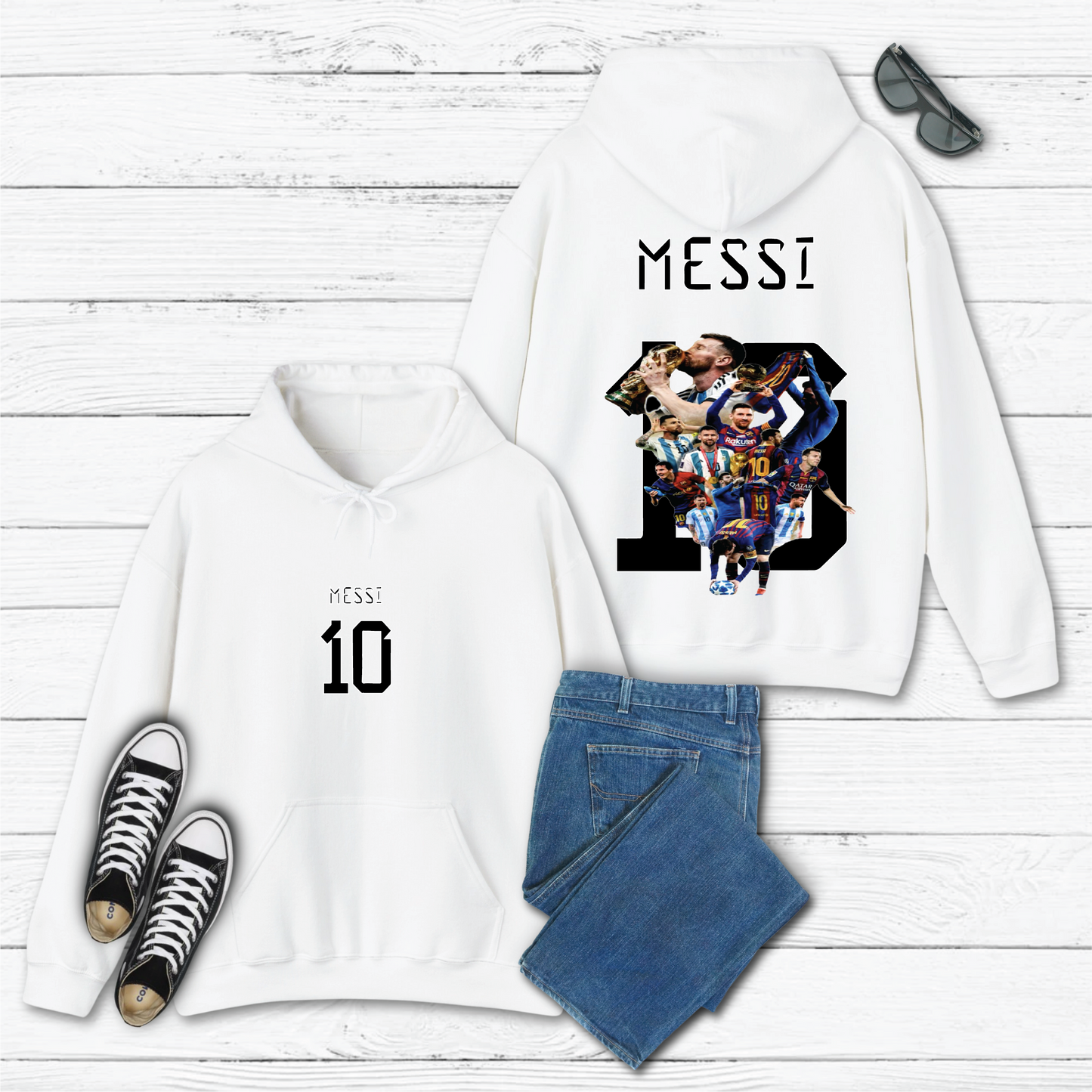 Messi Jersey-Style Graphic Hoodie