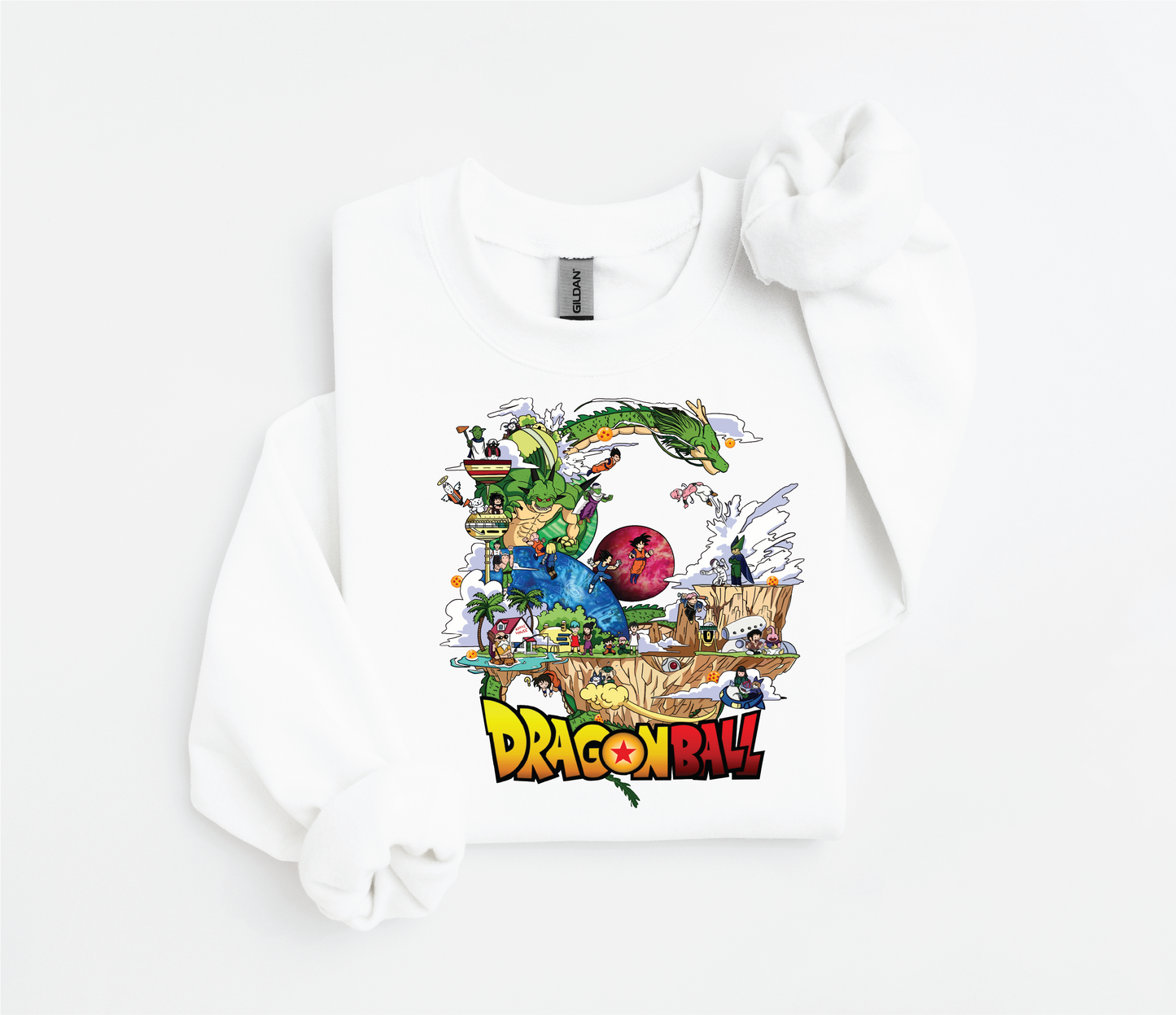 Dragon Ball Storytelling Sweater | Iconic Scenes Design | Gildan 18500 | Kids & Adult Sizes | DTF Print