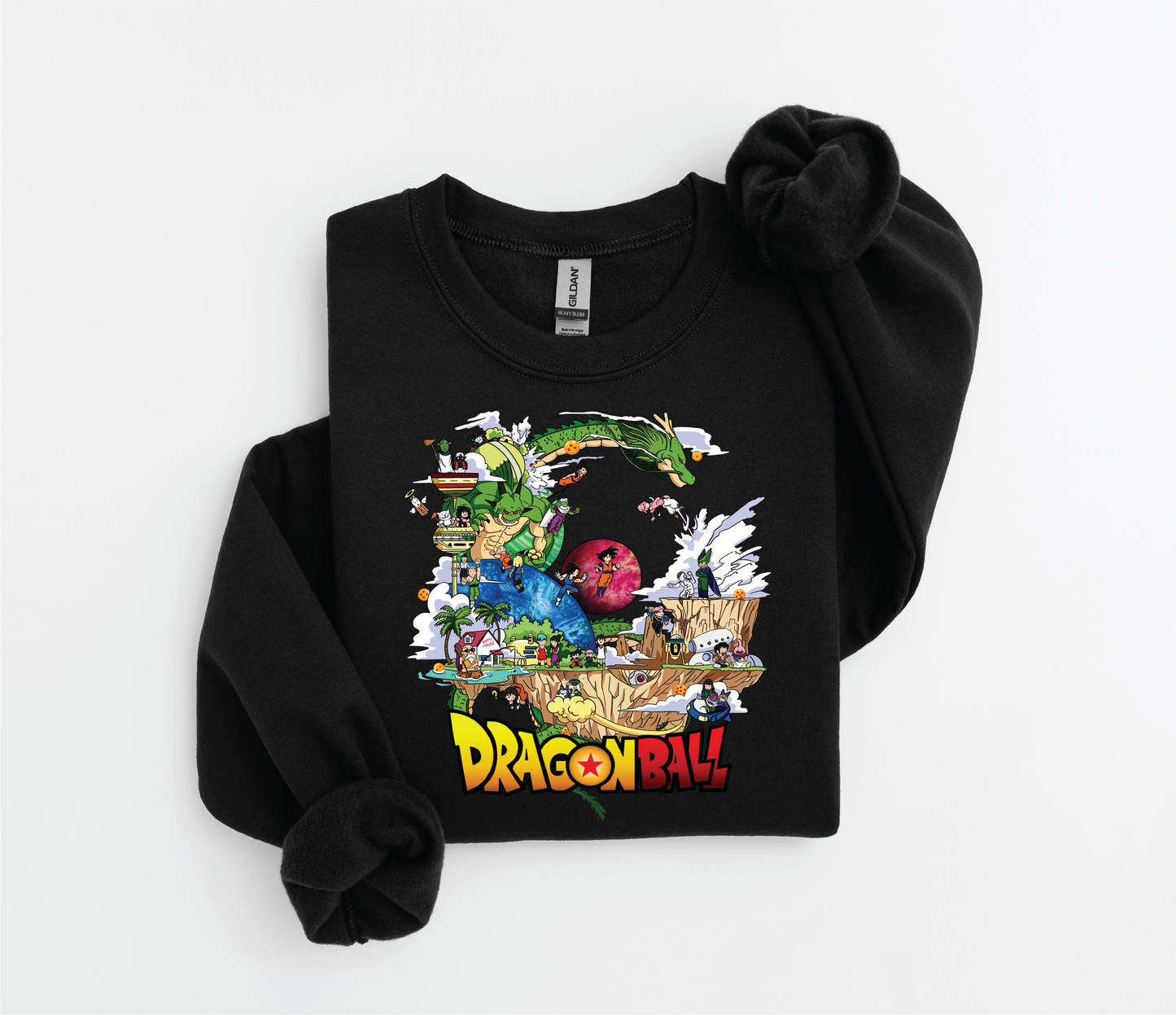 Dragon Ball Storytelling Sweater | Iconic Scenes Design | Gildan 18500 | Kids & Adult Sizes | DTF Print