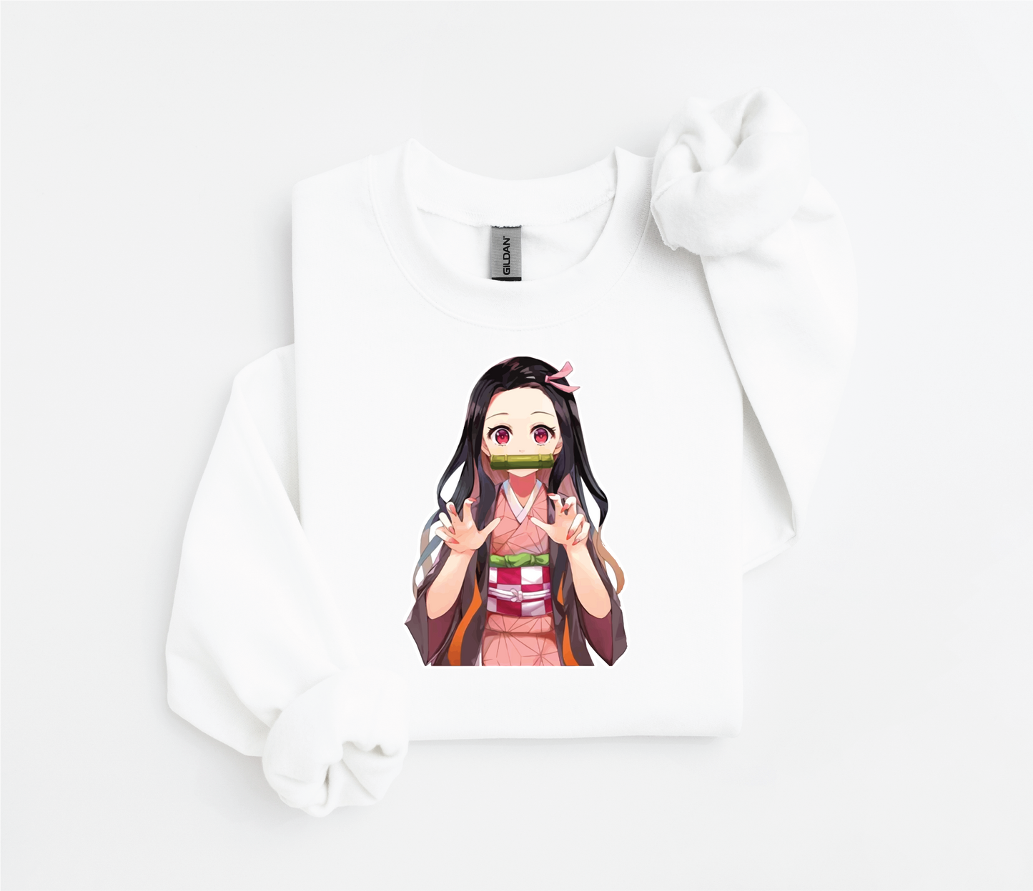 Nezuko Kamado Cute Graphic Sweater – Demon Slayer (Adult &Youth Sizes, DTF Print)