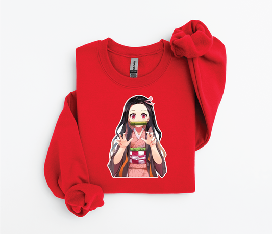 Nezuko Kamado Cute Graphic Sweater – Demon Slayer (Adult &Youth Sizes, DTF Print)