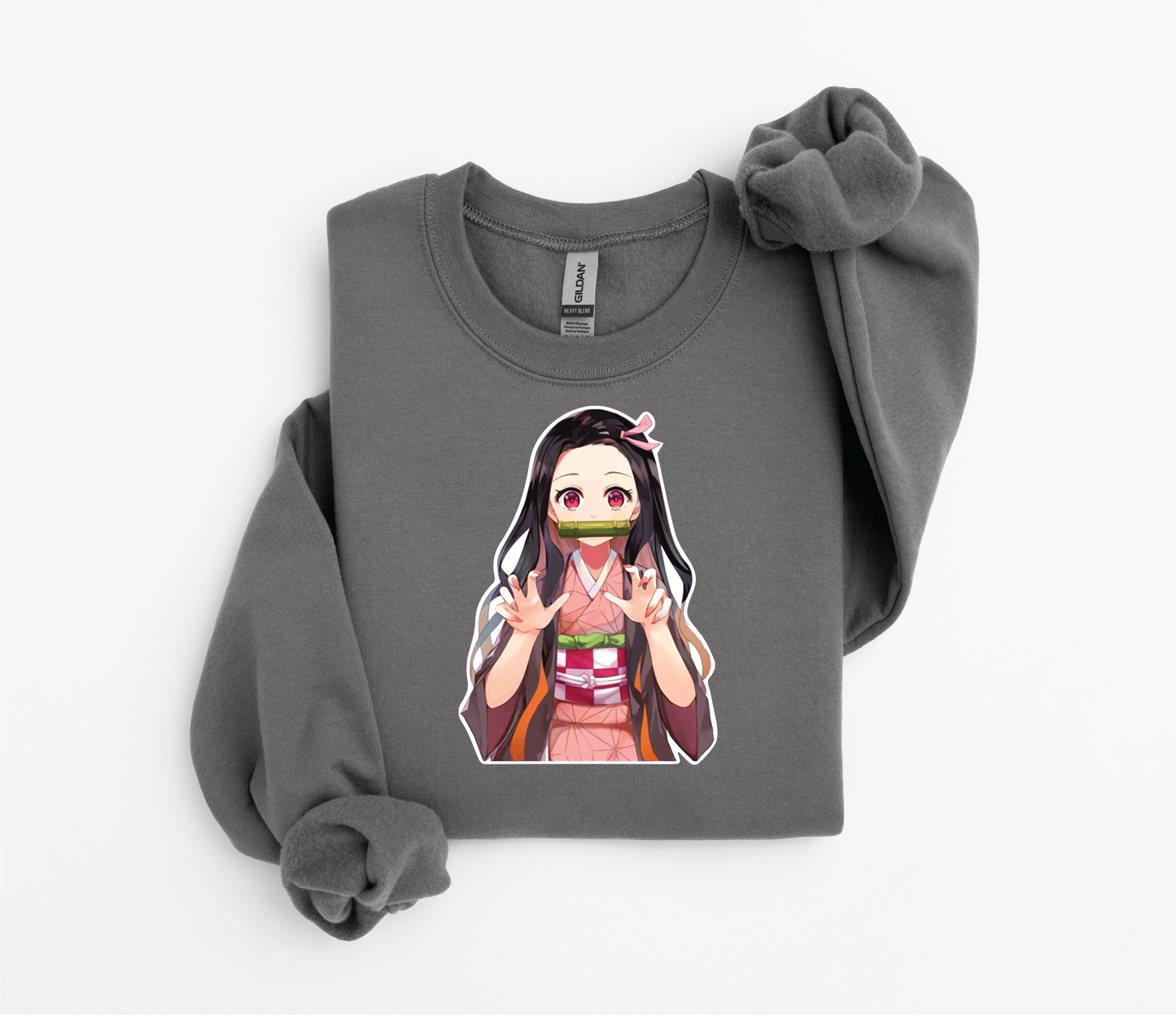 Nezuko Kamado Cute Graphic Sweater – Demon Slayer (Adult &Youth Sizes, DTF Print)