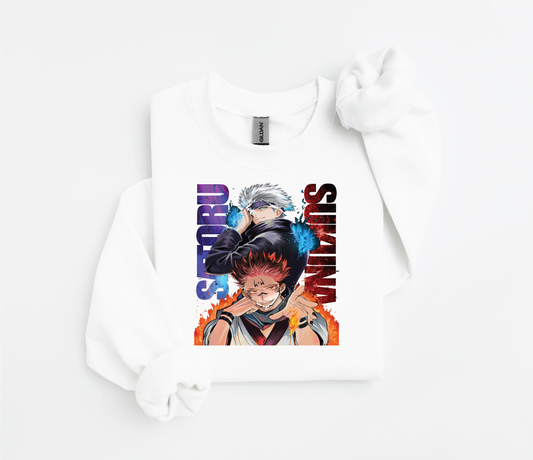 Gojo & Sukuna Graphic Sweater – Jujutsu Kaisen (Adult & Kids Sizes, Premium Print)