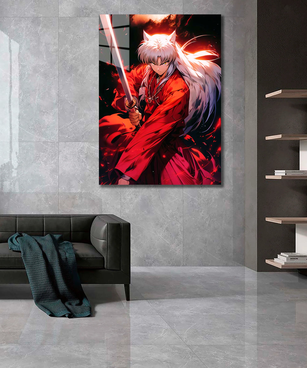 Anime metal poster Inuyasha, Metal Poster - 1mm Thick, 12x16 Inch, Glossy Shine