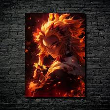 Demon Slayer kyojuro rengoku 2 metal poster