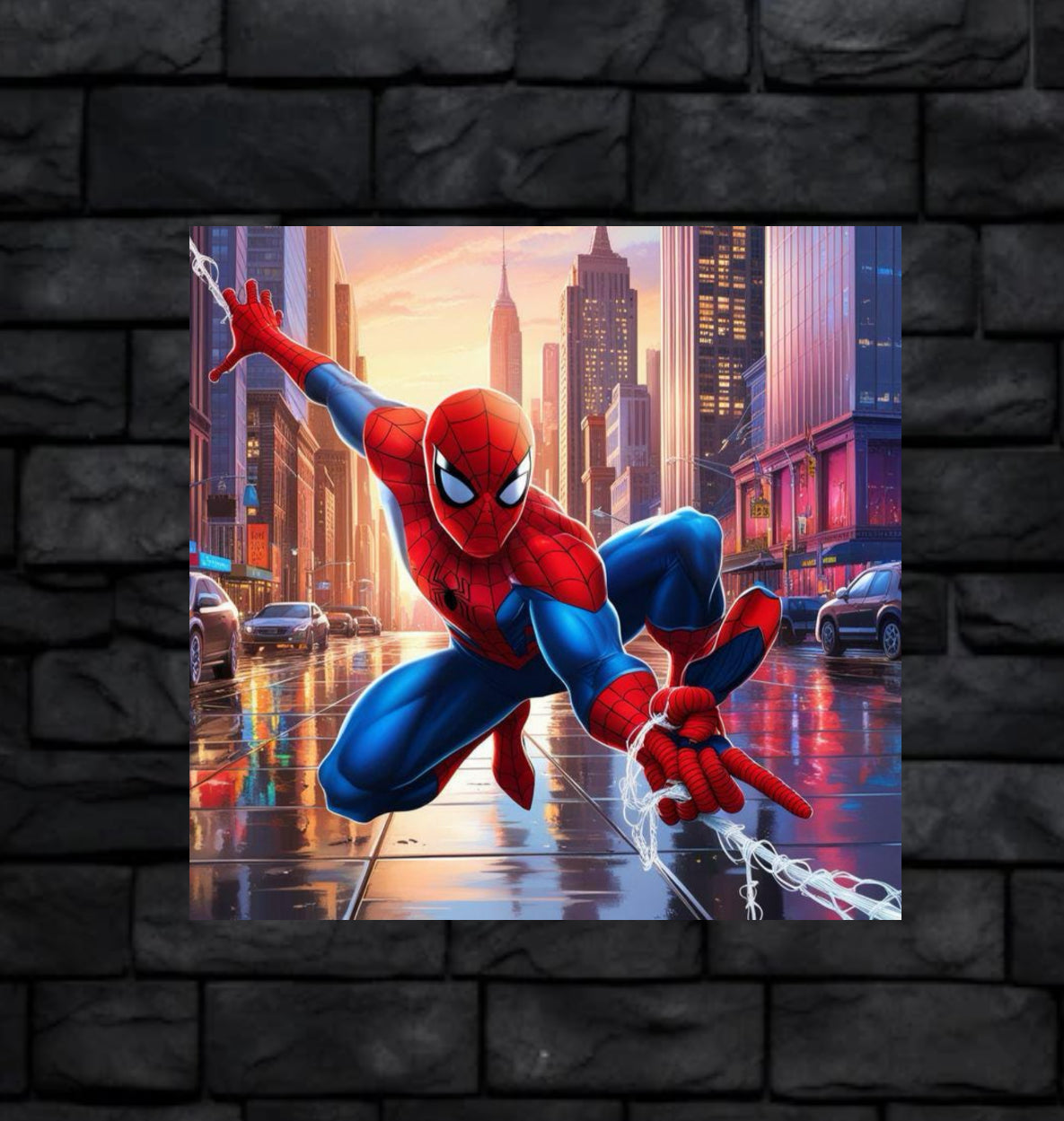 Spiderman,New York,- 1mm Thick, 12x16 Inch, Glossy Shine