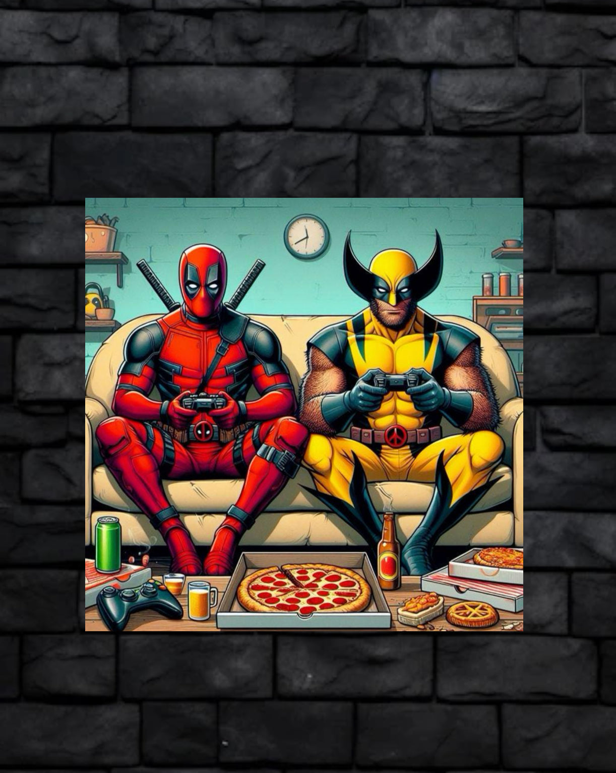 Deadpool wolverine,- 1mm Thick, 12x16 Inch, Glossy Shine