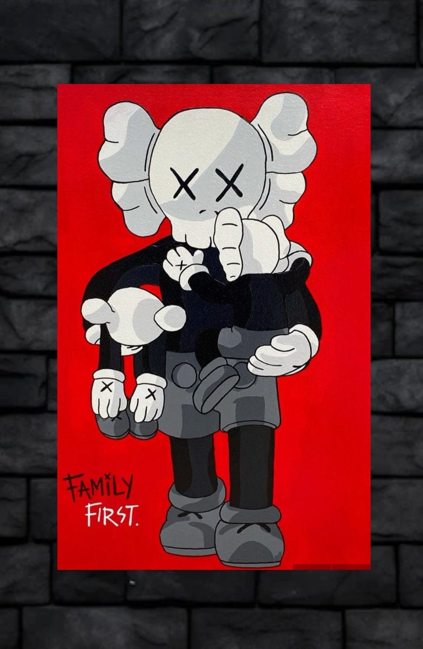 Kaws,family first , Metal Poster - 1mm Thick, 12x16 Inch, Glossy Shine