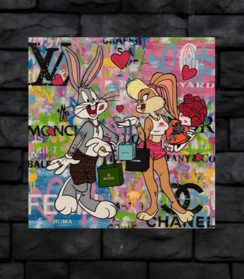 Bugs bunny,love,- 1mm Thick, 12x16 Inch, Glossy Shine