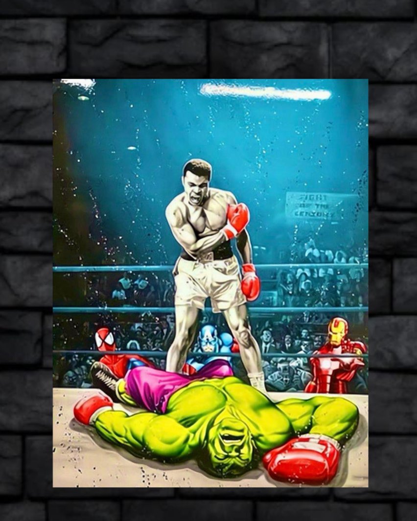 Mohamed Ali,hulk,boxing,fighter,- 1mm Thick, 12x16 Inch, Glossy Shine