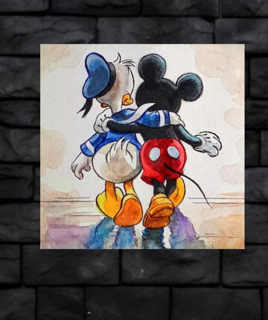 Best friends,Mickey,Donald Duck,- 1mm Thick, 12x16 Inch, Glossy Shine