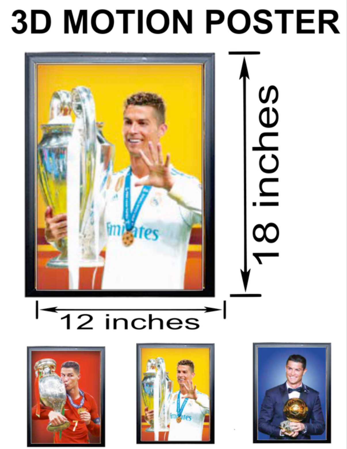 3D Holographic CRISTIANO RONALDO POSTER