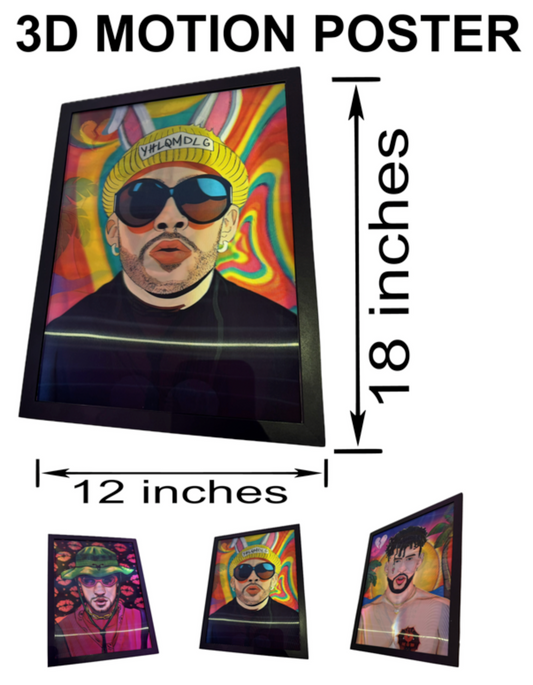 3D Holographic BAD BUNNY POSTER