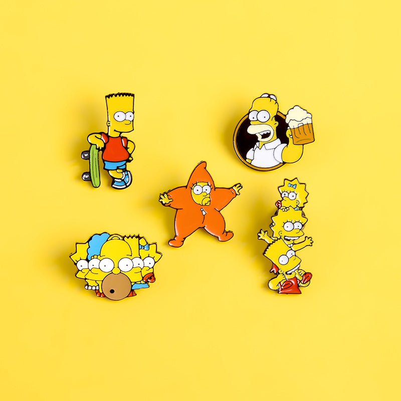 Cartoon Simpson Toast Baby Star Brooch Funny Enamel Lapel Pins Jewelry Children's Clothes Accessories - The Truth Graphics