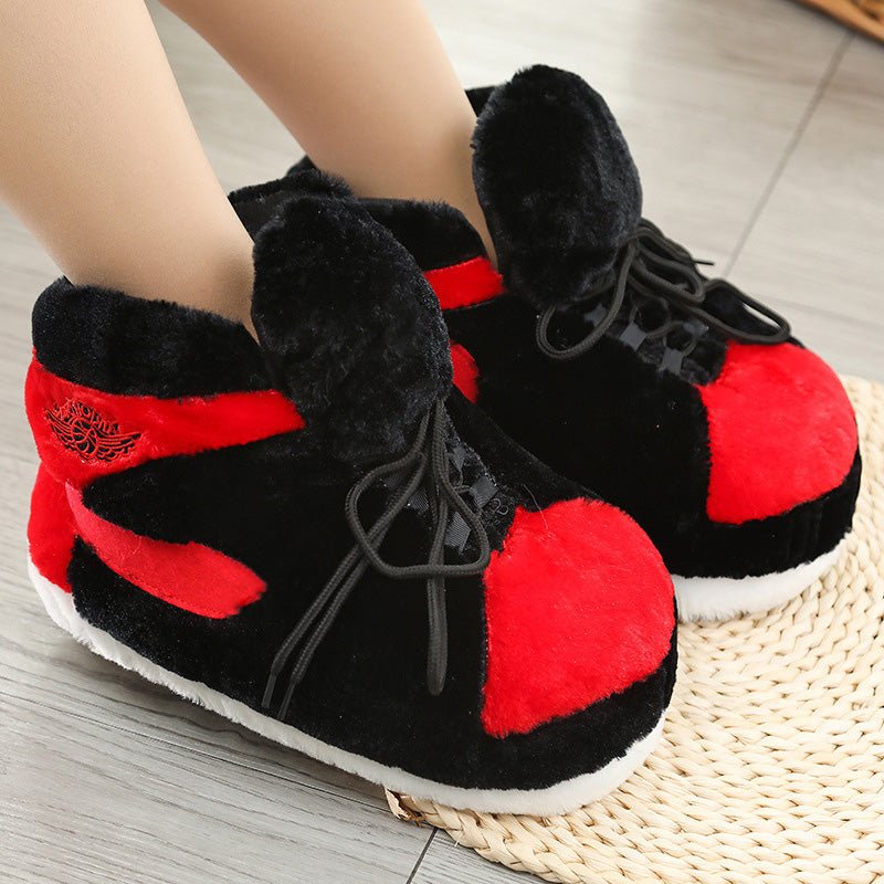 Classic Jordan 1 OG Black Red Sneaker Slippers Unisex One Size