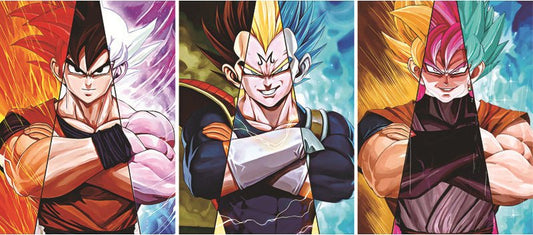 Dragon Ball 3D Flip Gradient Poster Goku/Vegeta/Black Goku Anime 3D Lenticular Poster - The Truth Graphics