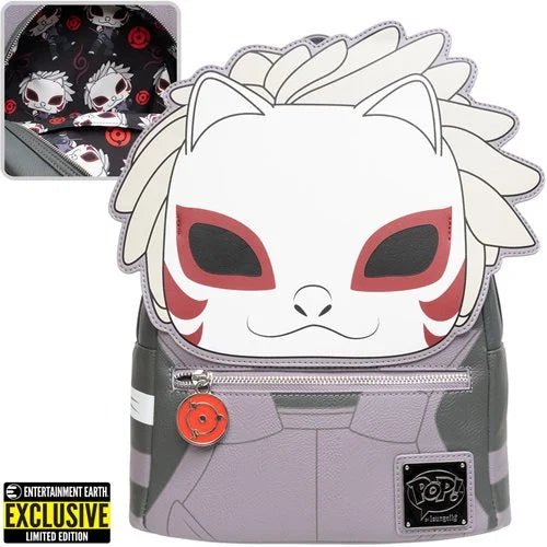 Naruto - Pop! Kakashi Hatake Anbu Mask 10" Faux Leather Mini Backpack - The Truth Graphics