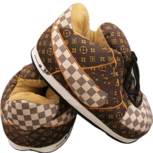 Plushy inspired LV AIRFORCE 1 Sneaker Slippers - Unisex, One Size Fits All - The Truth Graphics