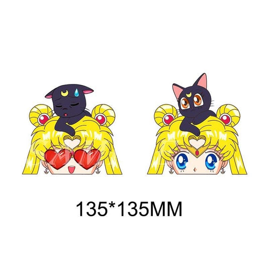 Sailor Moon and Luna Stickers 135*135mm - The Truth Graphics
