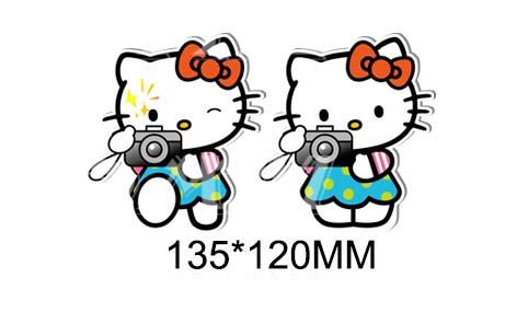 Sanrio hello kitty 3D gradient stickers 135*120mm - The Truth Graphics