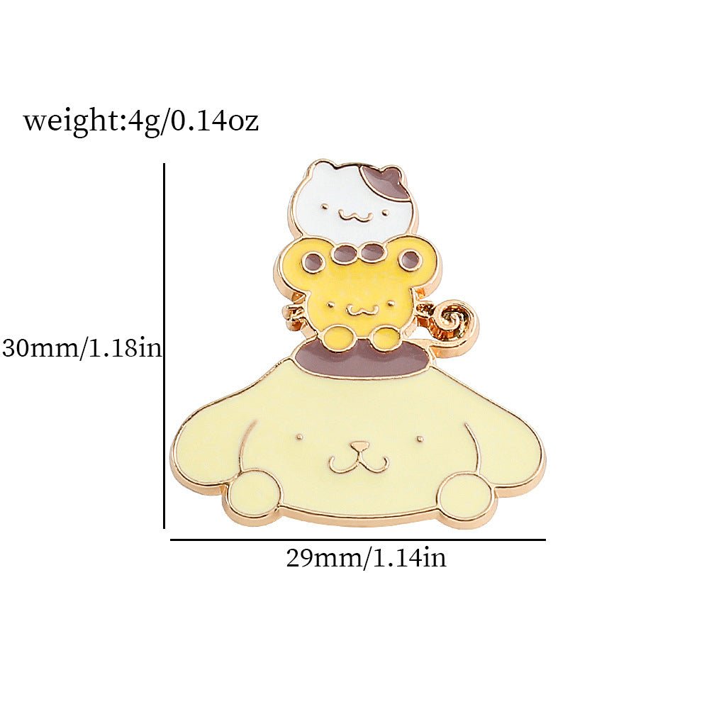 Sanrio's Hello Kitty Melody Pochacco Kuromi Brooch Kawaii Anime pins - The Truth Graphics