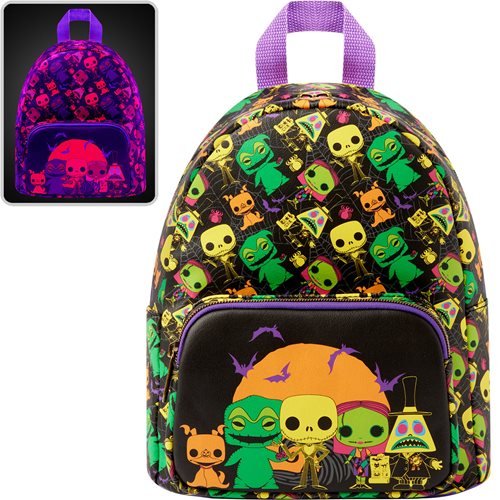 The Nightmare Before Christmas Black Light Print Mini Backpack - The Truth Graphics